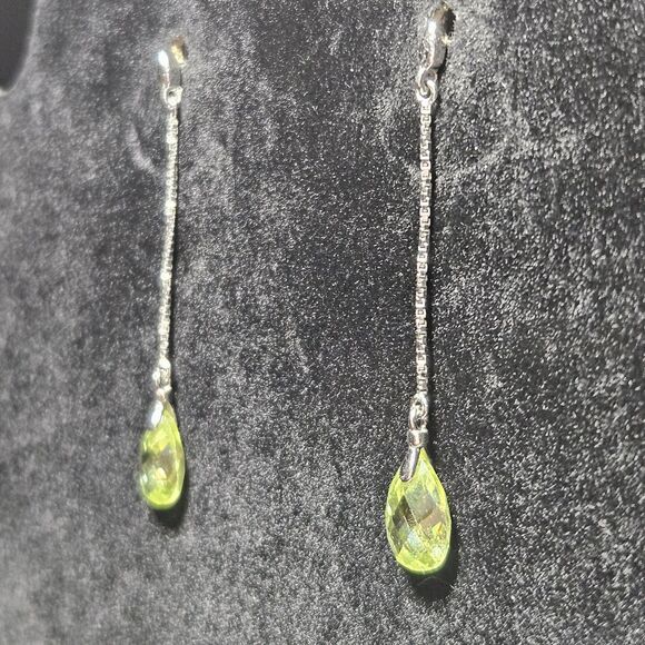 **Sale** Vintage Prime Art & Jewel Sterling Silver Dangling Yellow Green Faceted - Picture 5 of 15